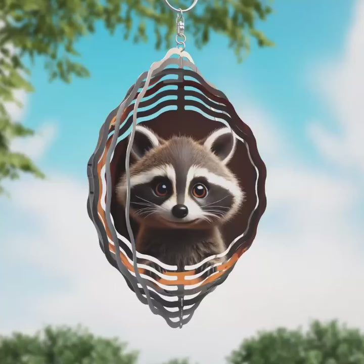 Animation Raccoon Novelty Metal Wind Spinner