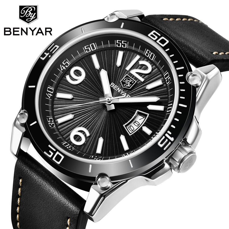 Top Luxury Fashion Mens Watches Quartz Casual Leather Design Sport Analog Waterproof Classic Wrist Watch