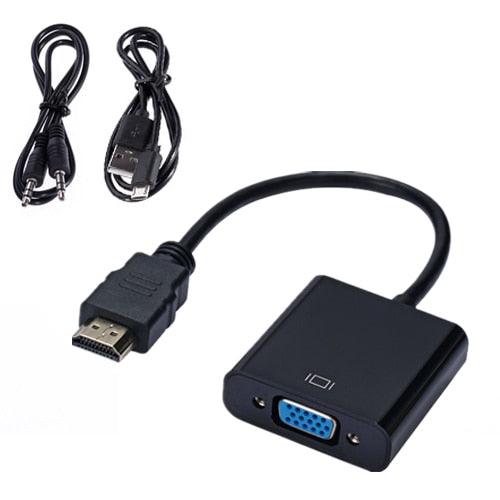 HD 1080P HDMI Compatible To VGA Adapter Converter Cable Gold-Plated HDMI to VGA Adapter For Laptop TV To Projector Display HDTV