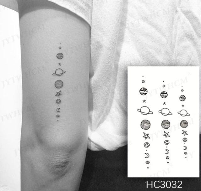Elegant Small Waterproof Temporary Tattoo Sticker Makeup Flame Finger Black Square Rose Flower High Quality Design For Womens