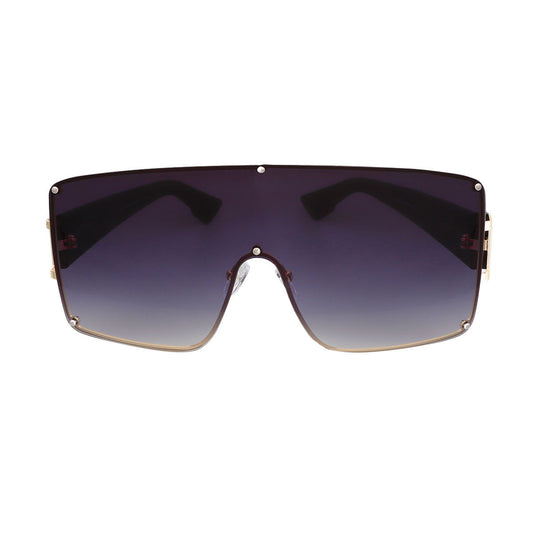 Black Gradient Square Visor Sunglasses