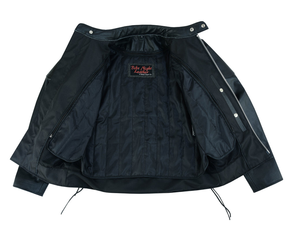 Liner AM Knucklehead Premium Black Men’s Leather Motorcycle Jacket