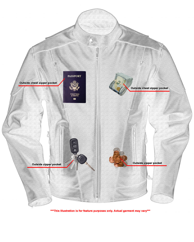 Xray View AM Knucklehead Premium Black Men’s Leather Motorcycle Jacket