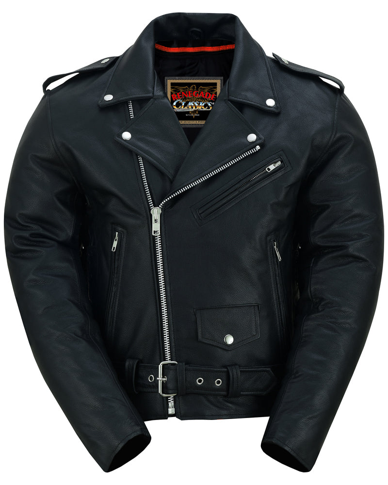 Freedom Rider Black Men’s Leather Jacket – Eagle Embossed