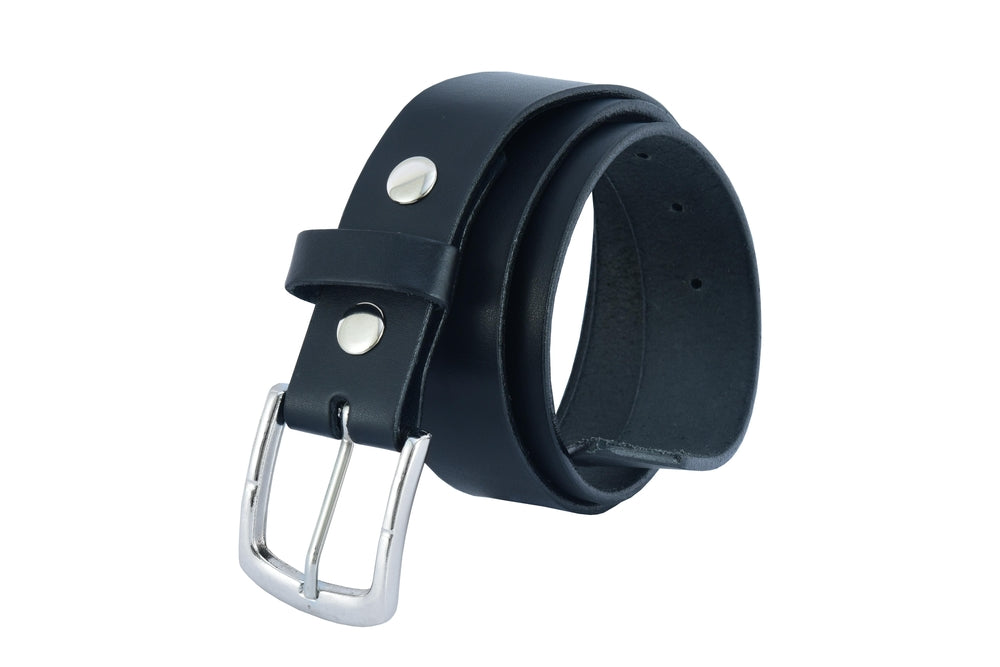 Coiled  Iconic Black Genuine Leather Belt