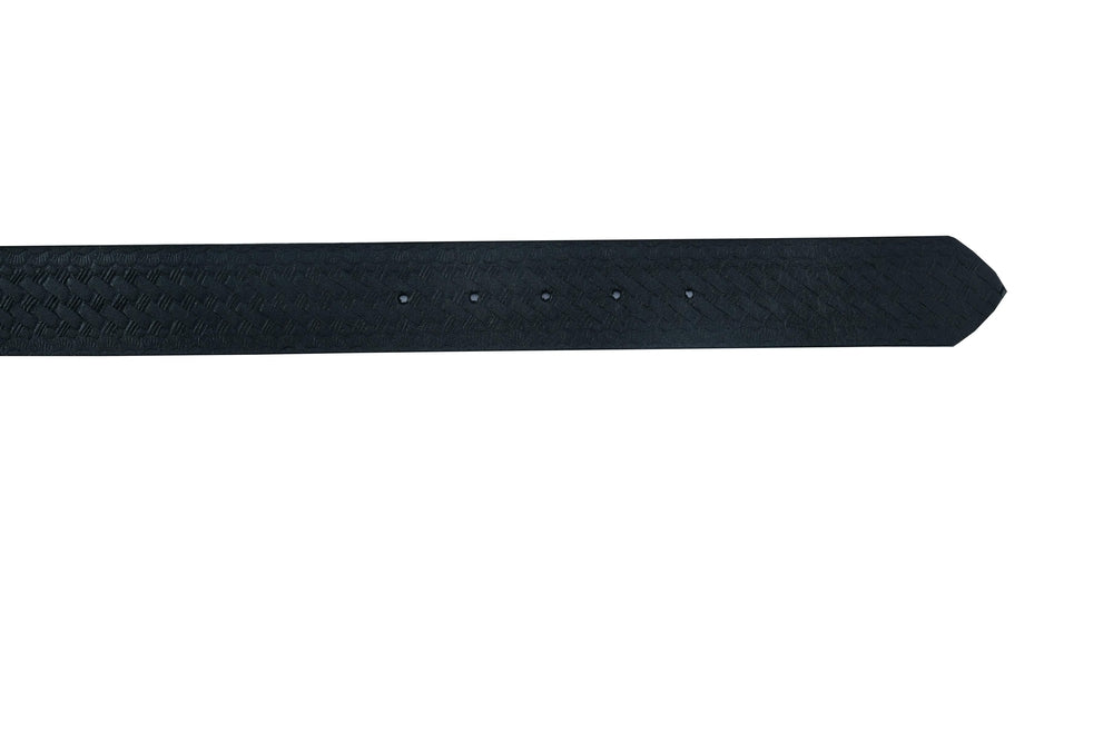 Tip Timeless Black Basket Weave Pattern Leather Belt Belt Loops