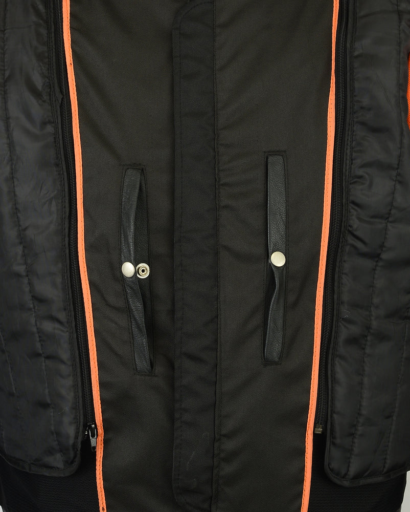 DS Men’s Black Vented Motorcycle Jacket with Plain Sides
