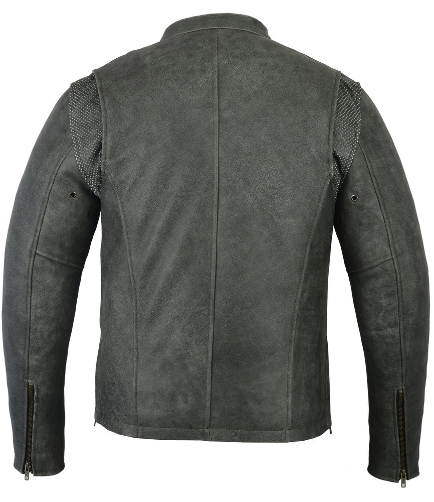DS Men’s Sporty Gray Leather Cruiser Jacket