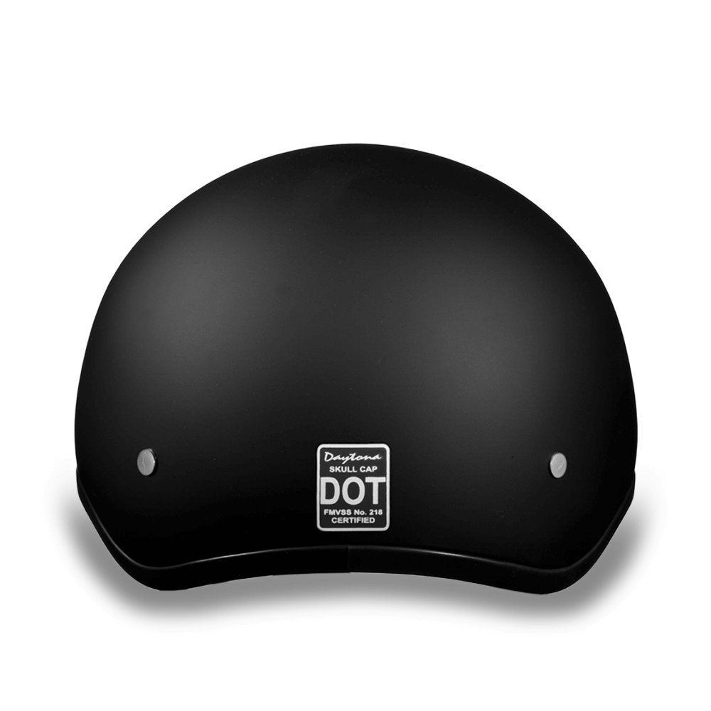 Rear View  D.O.T. DAYTONA SKULL CAP - DULL BLACK