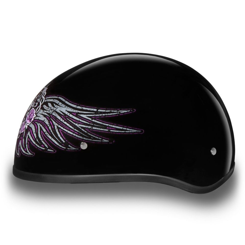Side View D.O.T. DAYTONA SKULL CAP - W/ BARBED WIRE HEART