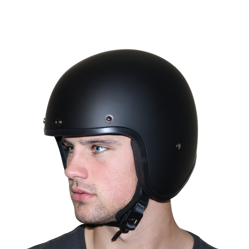 Being Worn  D.O.T. DAYTONA CRUISER - HI-GLOSS BLACK Helmet