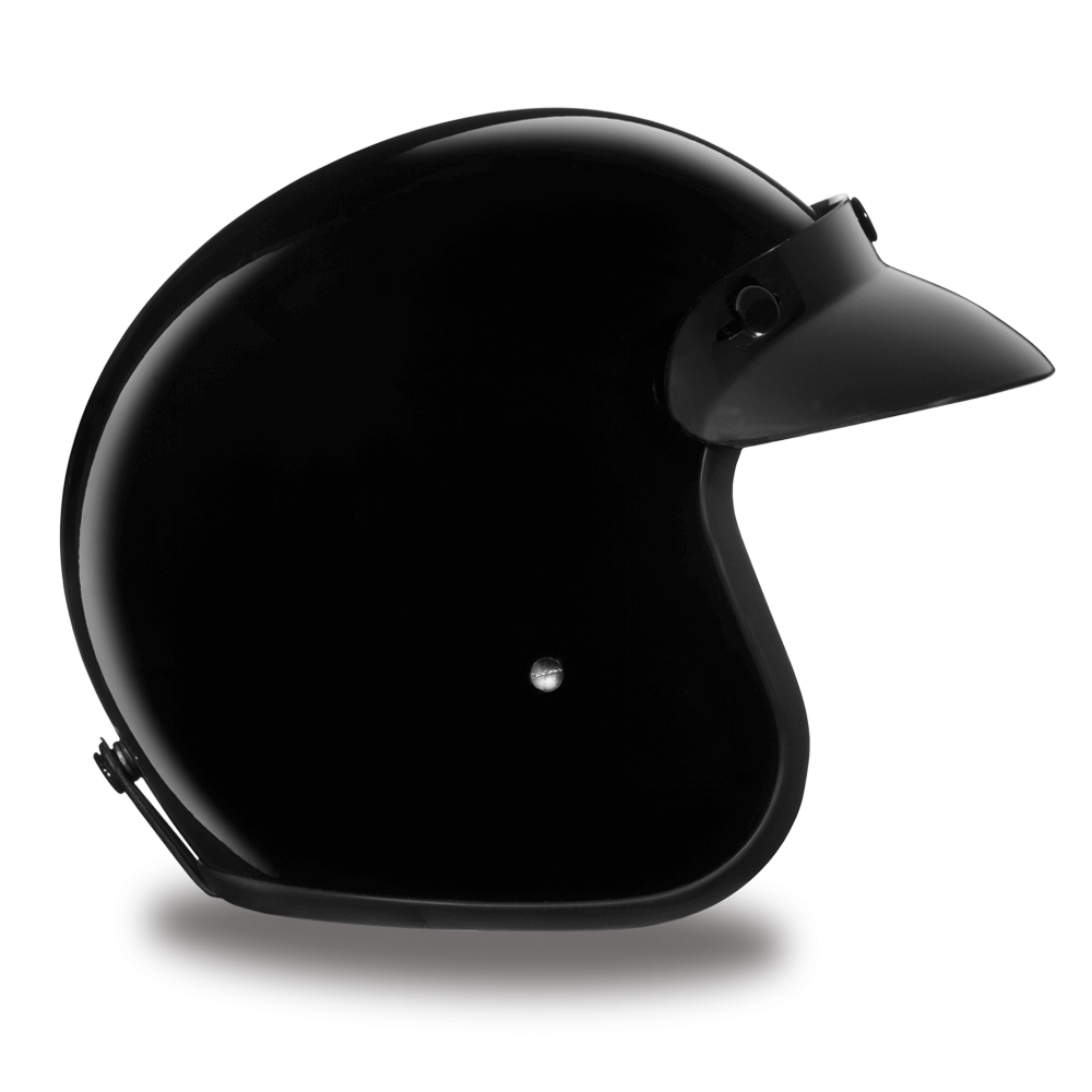 Facing Right  D.O.T. DAYTONA CRUISER - HI-GLOSS BLACK Helmet