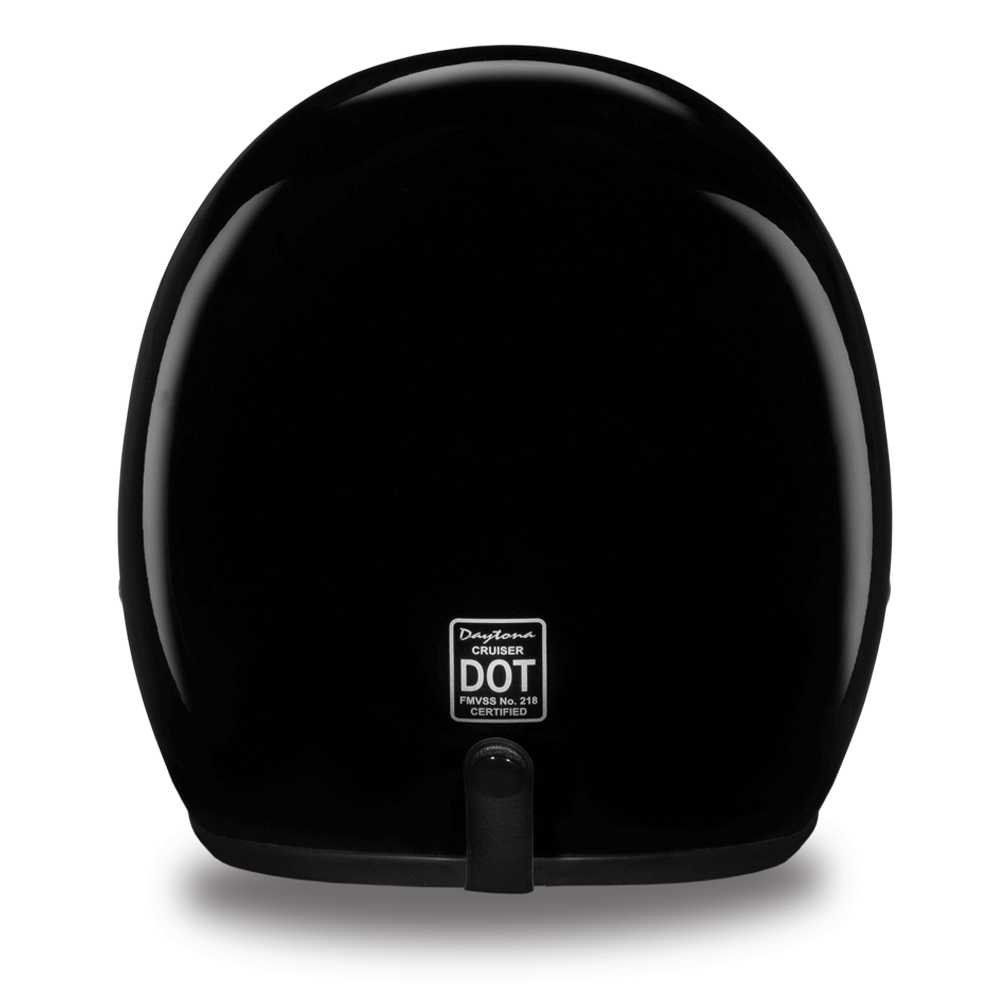 Rear View  D.O.T. DAYTONA CRUISER - HI-GLOSS BLACK Helmet
