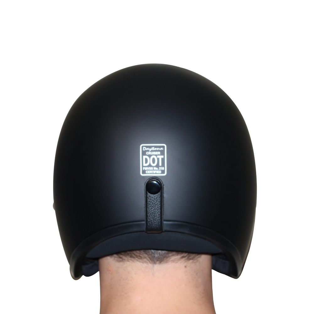 Back Of Head  D.O.T. DAYTONA CRUISER - HI-GLOSS BLACK Helmet