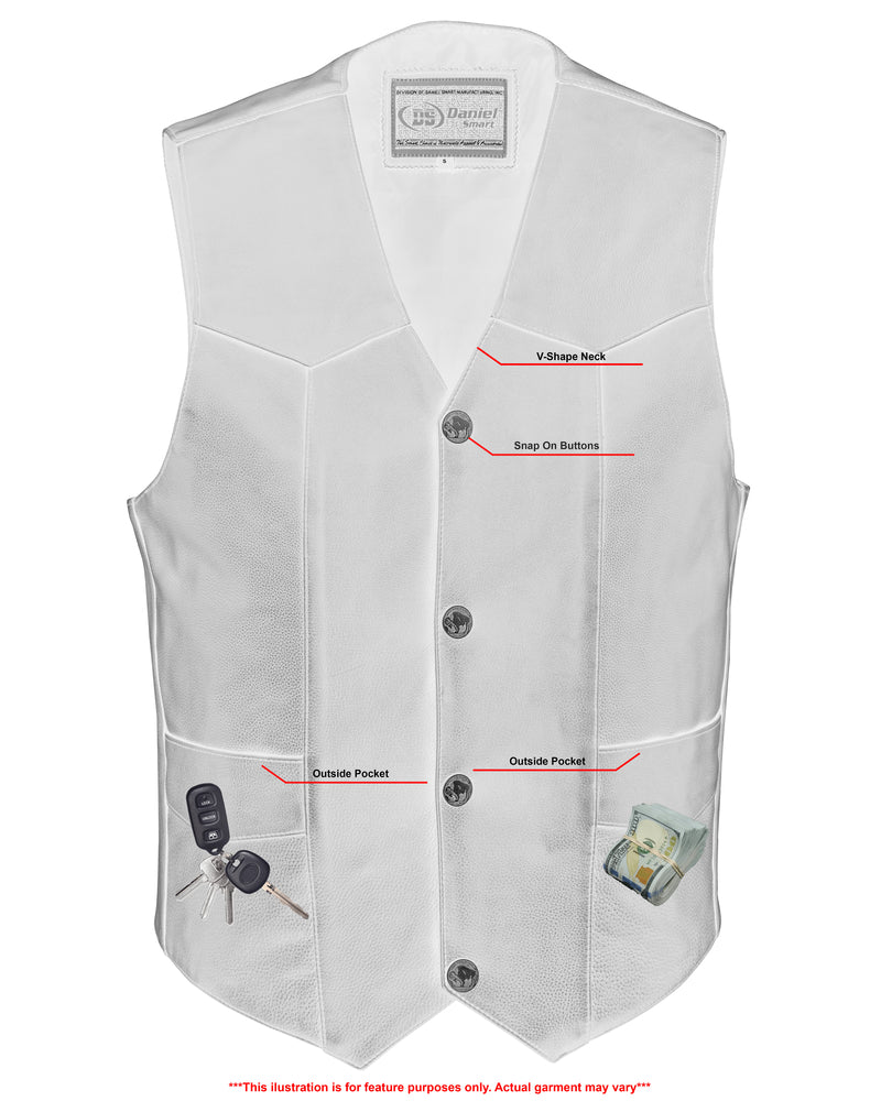 DS Men's Single Back Panel motorcycle vest