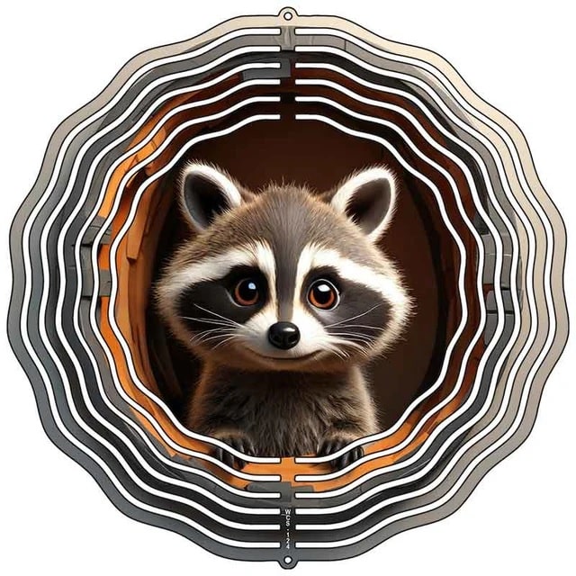 Raccoon Novelty Metal Wind Spinner