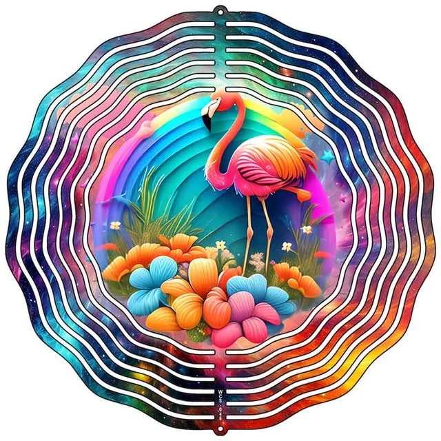 Flamingo Colorful Novelty Metal Wind Spinner