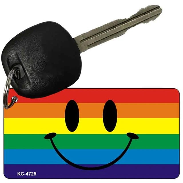 Smile Face Rainbow Designs Novelty Aluminum Key Chain