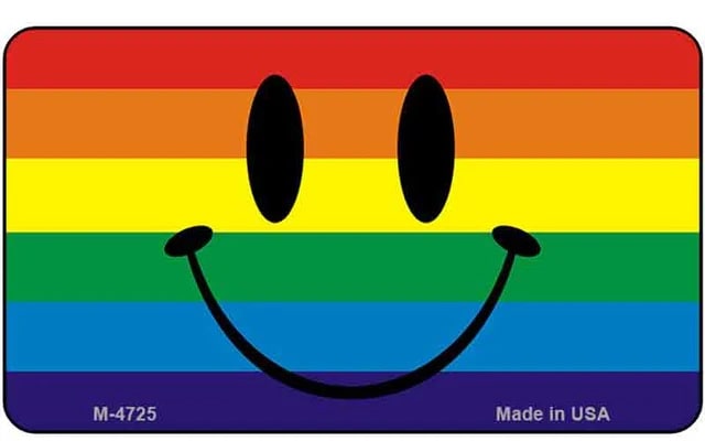 Smiley Face Rainbow Novelty Metal Magnet