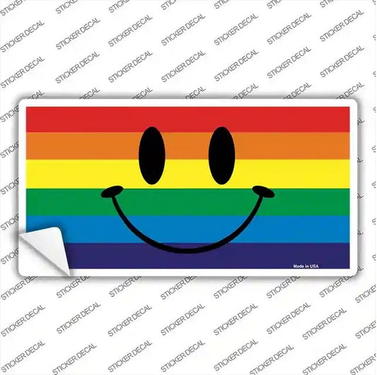 Rainbow Smiley Face Bumper Sticker