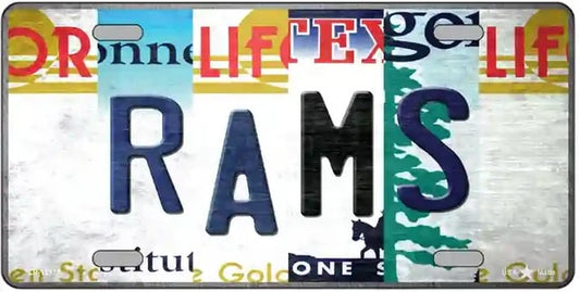 Rams Strip Art  Novelty License Plate