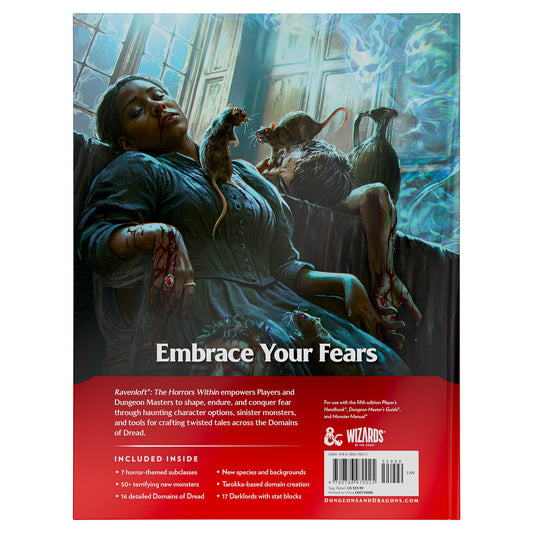 Book cover with a dark fantasy scene and text 'Embrace Your Fears' by Wizards of the Coast.