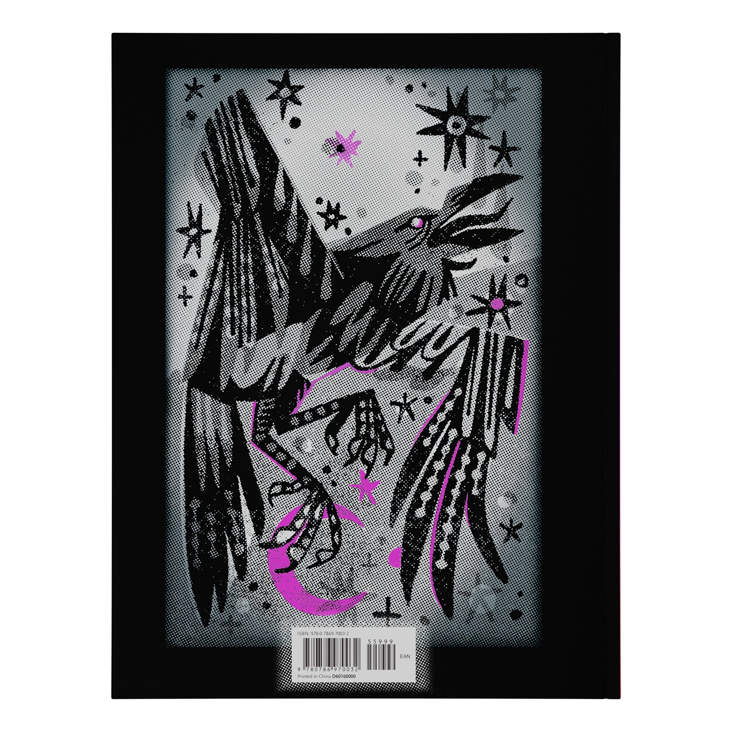 Illustration of a bird with abstract patterns on a gray background