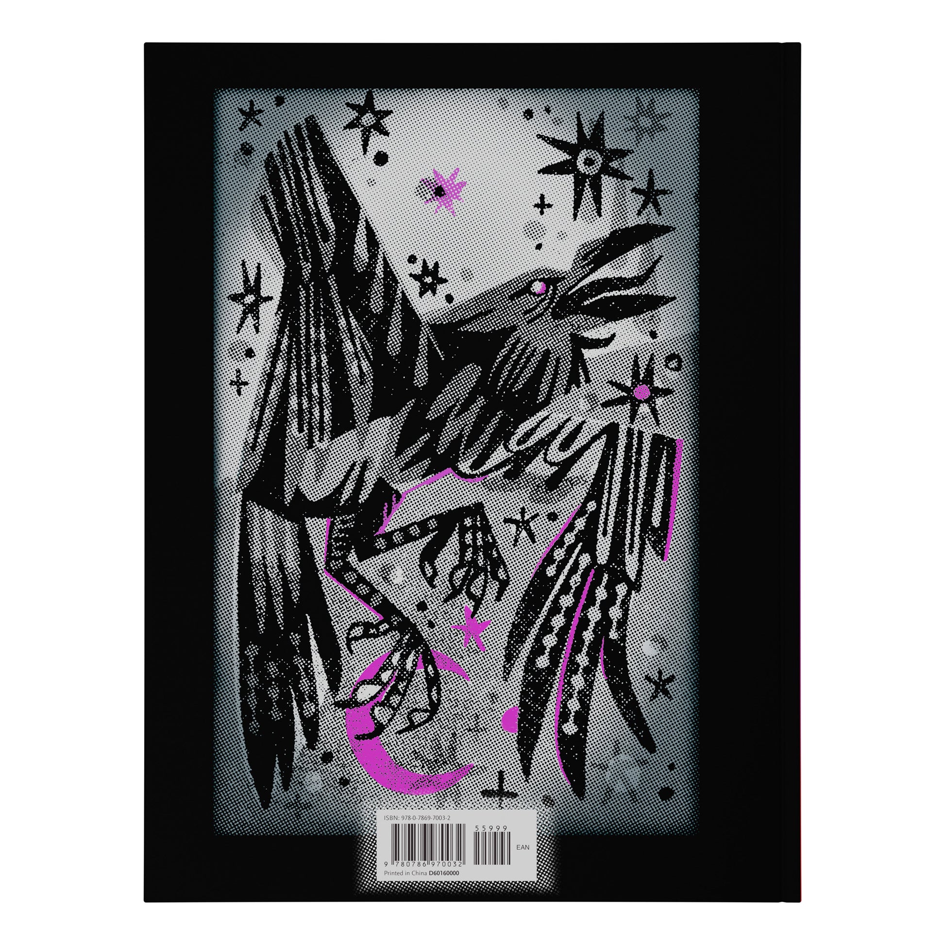 Illustration of a bird with abstract patterns on a gray background