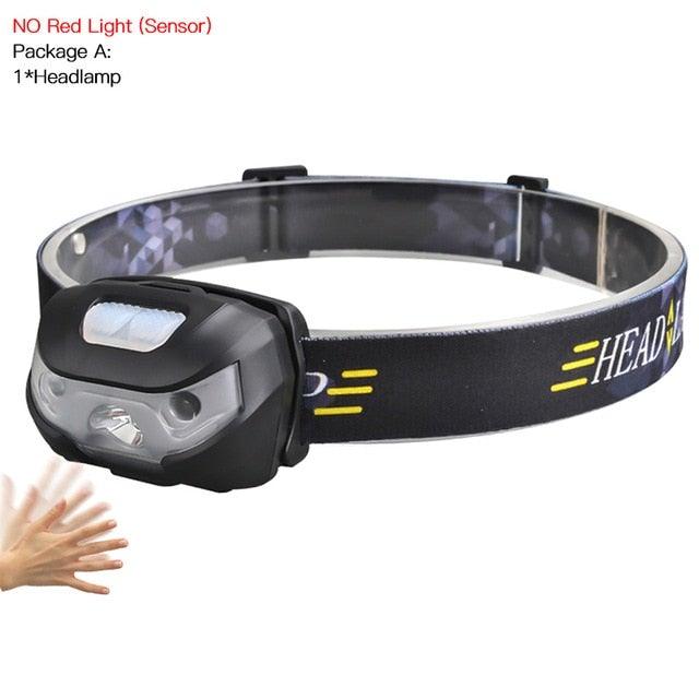 Rechargeable Adjustable  LED USB Headlight Powerfull Elastic High Lumens Headband Headlamp Motion Sensor Flashlight For Adults Kids Running Camping Hiking Camping