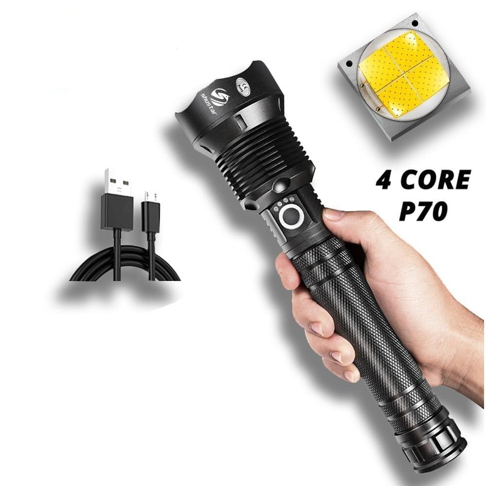 Rechargeable LED Flashlights Waterproof Hnadheld Super Bright High Lumens  Zoomable Powerful Lamp Bead Flashlight Torch For Outdoor & Indoor Camping Running Fishing Hiking Lamp