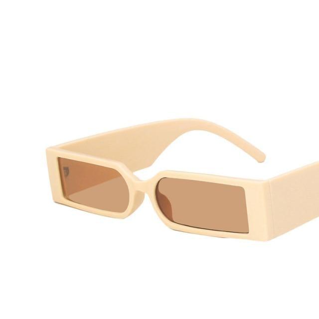 Rectangle Retro Sunglasses Trendy Small Rectangle Sunglasses Women Men Vintage Thick Frame Small Square Glasses n Small Glasses For  Men Modern Design Lightweight Frames Sunglasses For Summer