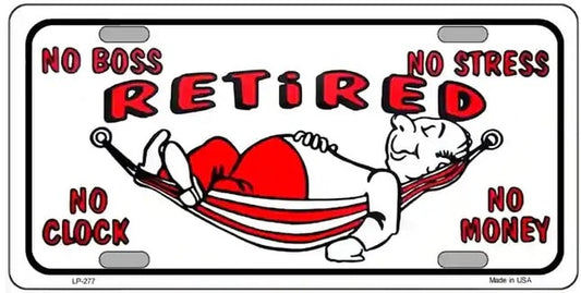 Retired With Hammock License Plate