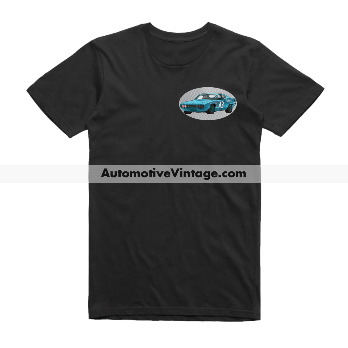 Richard Petty #43 Plymouth Roadrunner Famous Car Chest Logo T-shirt