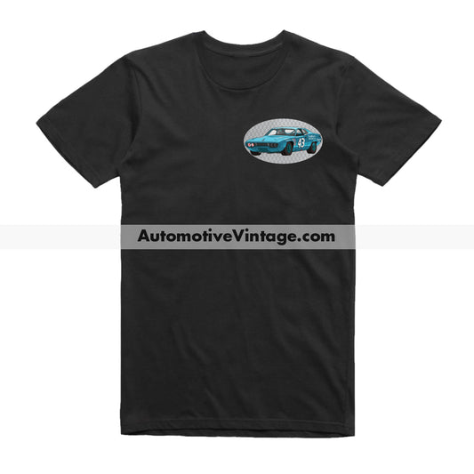 Richard Petty #43 Plymouth Roadrunner Famous Car Chest Logo T-shirt