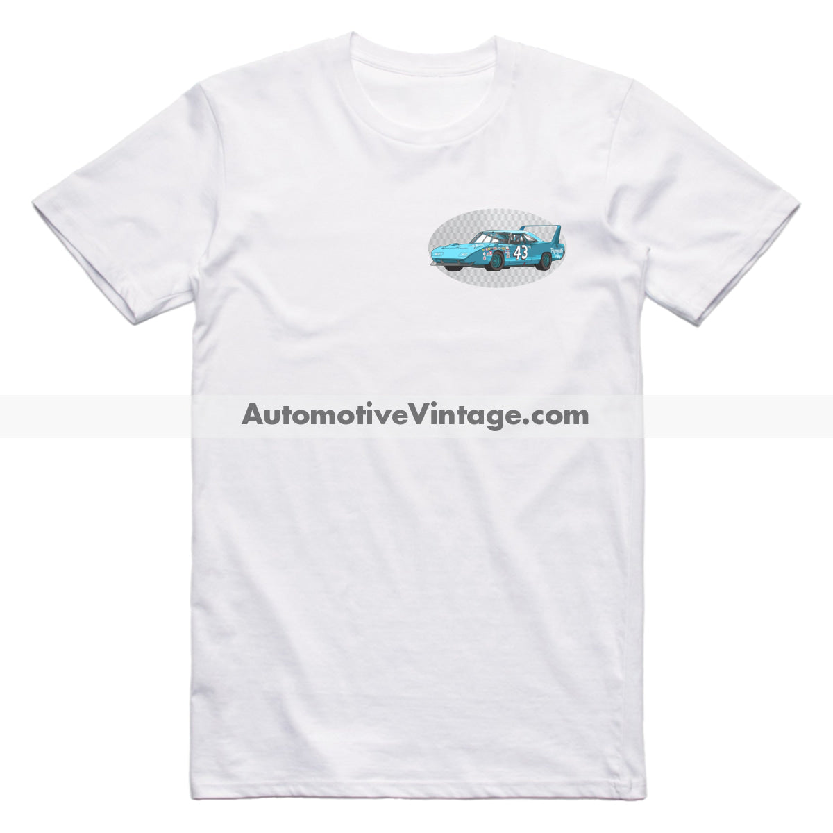 Richard Petty #43 Plymouth Superbird Famous Car Chest Logo T-shirt