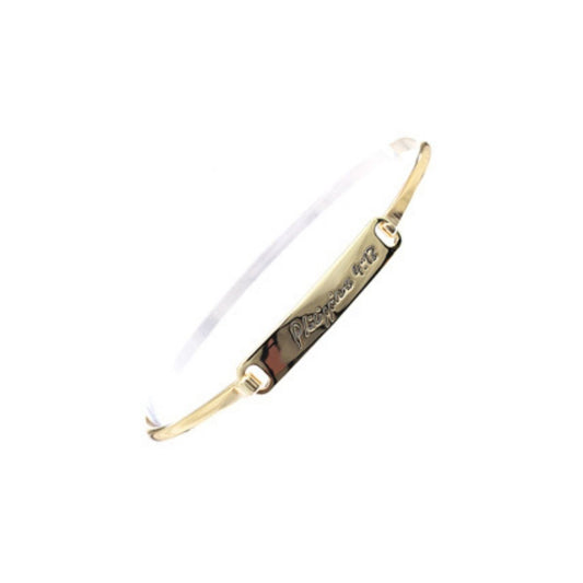 Gold Philippians 4:13 Hook Bangle