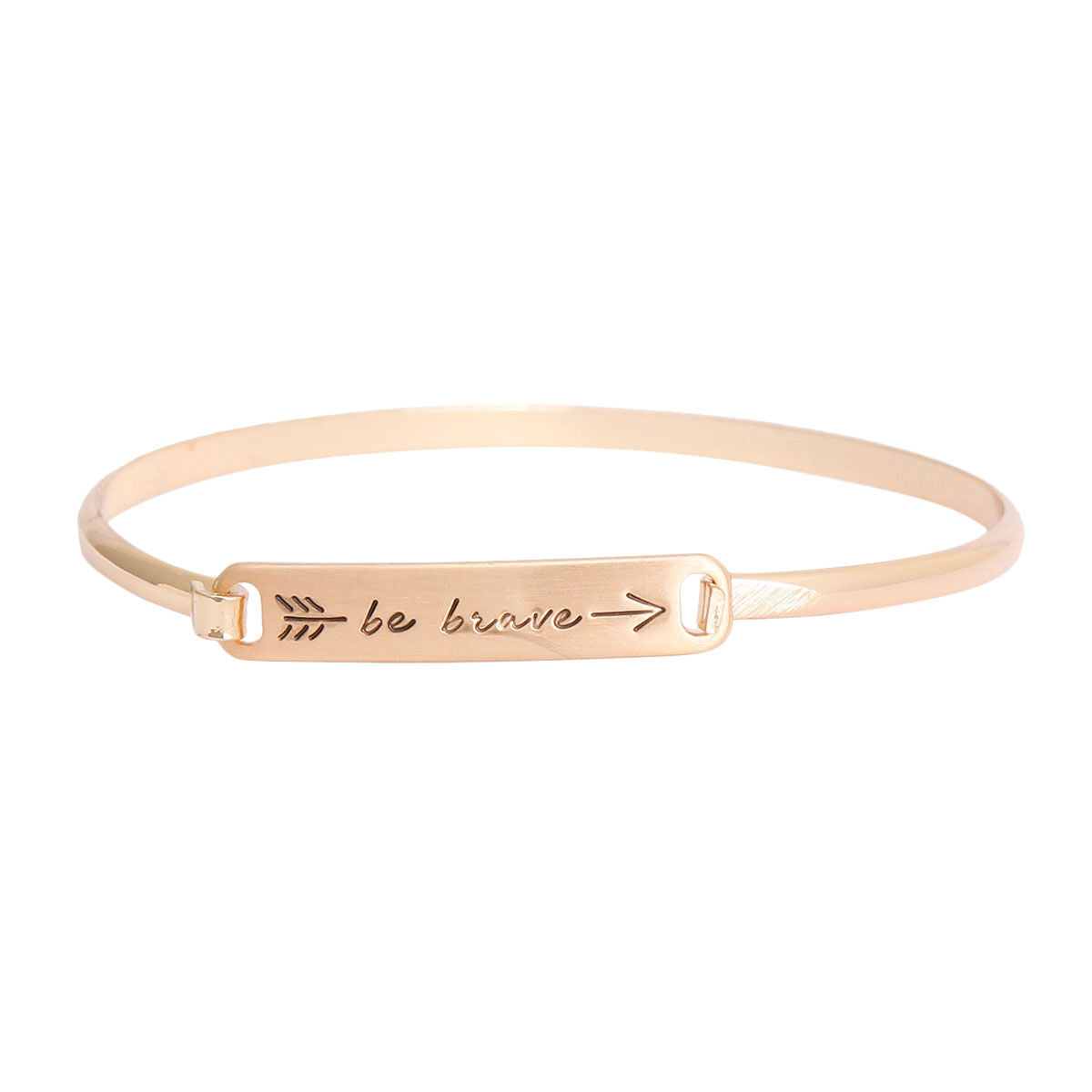 Be Brave Gold Hook Bangle