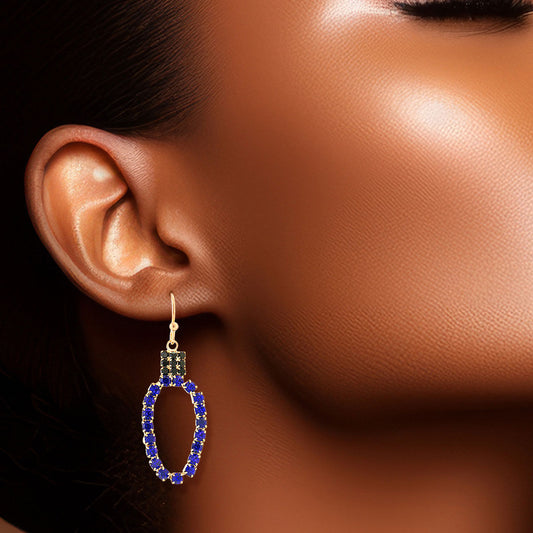 Sapphire Glow: Blue Xmas Light Earrings