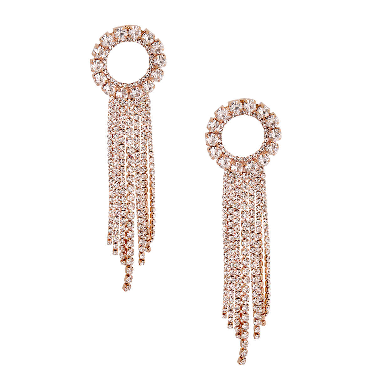 Gold Ring Fringe Earrings