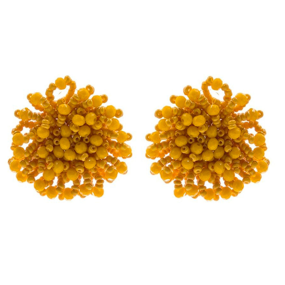 Mustard Seed Bead Flower Studs