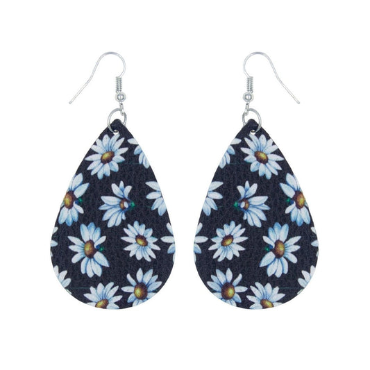 Daisy Printed Teardrop Earrings