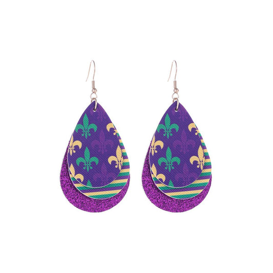 Fleur de Lis Mardi Gras Earrings