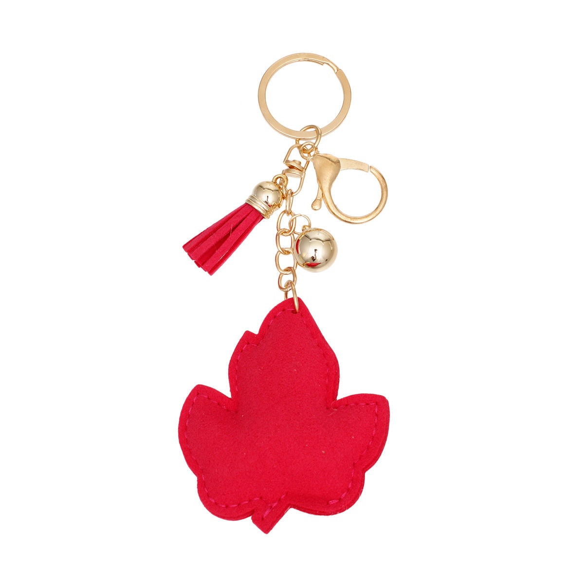 Keychain AKA Gold Pink Green Ivy Leaf for Women