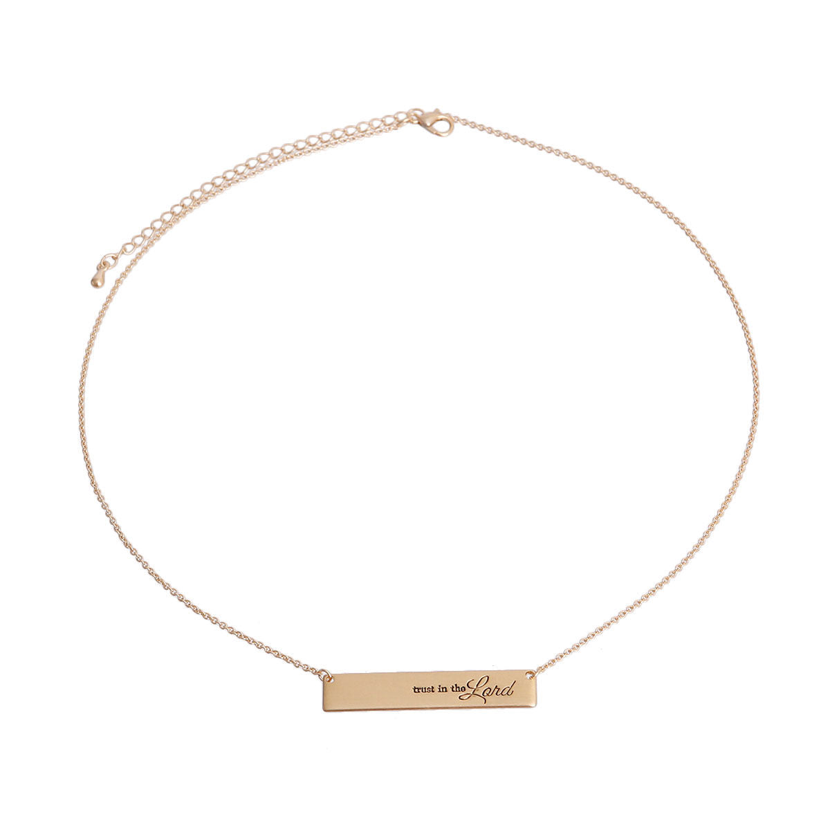 Gold Trust in the Lord Plate Necklace