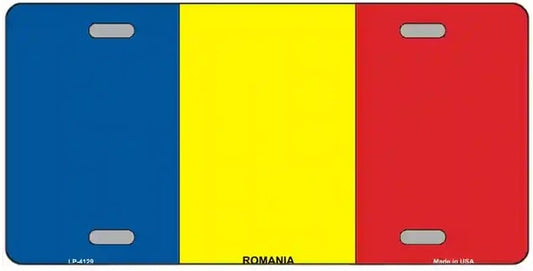 Romania Flag Metal Novelty License Plate Auto Tag