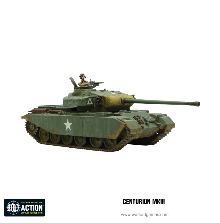 Model tank with 'Bolt Action' branding on a white background