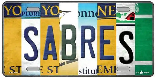 Buffalo Sabres Folk Art Metal License Plate Style Sign