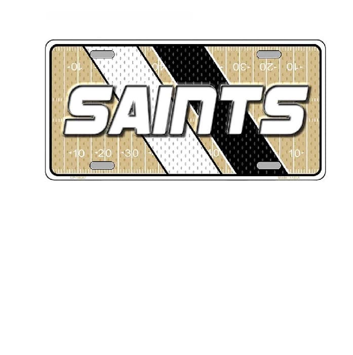 New Orleans Saints Playing Field Novelty Metal License Plate