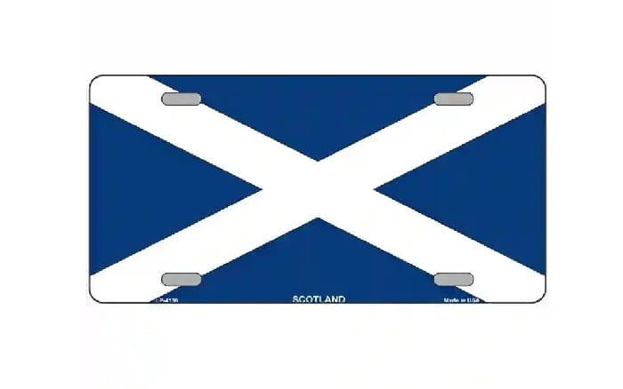 Flag Of Scotland on a License Plate