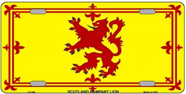 Scotland Lion Flag Metal Novelty License Plate